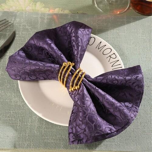 10PCS/Metal six beads chain gold and silver napkin ring table top decoration for family gatherings, receptions, hotel festivals