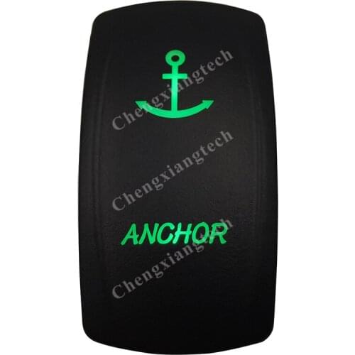 12V 24V Boat Car 5 Pin ON/OFF SPST Rocker Toggle Switch- ANCHOR- Green Led Waterproof IP66 for Carling ARB 4X4 NARVA