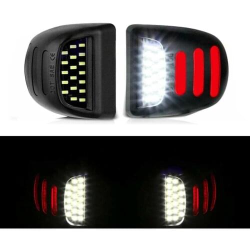 2pcs 12V Car 18 SMD LED License Plate Light Red Day-time Running Tube Lamp Fit For Silverado Avalanche For GMC Sierra 1500 Parts