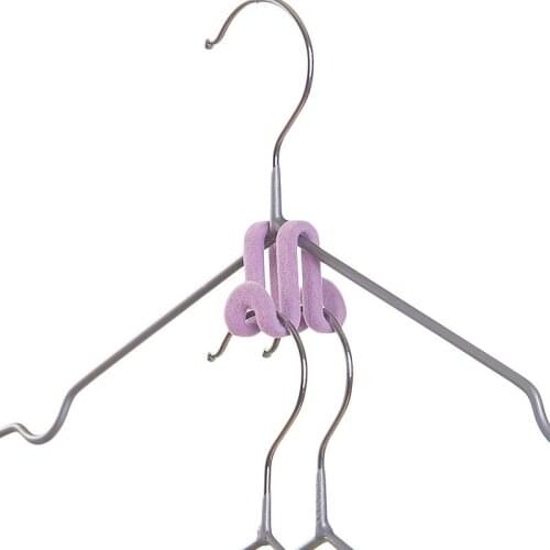 3Pcs/lot Flocking Double Hooks Multifunctional Portable Bag Clothes Hook Hanger Drying Hook For Wardrobe Clothing Storage Rack