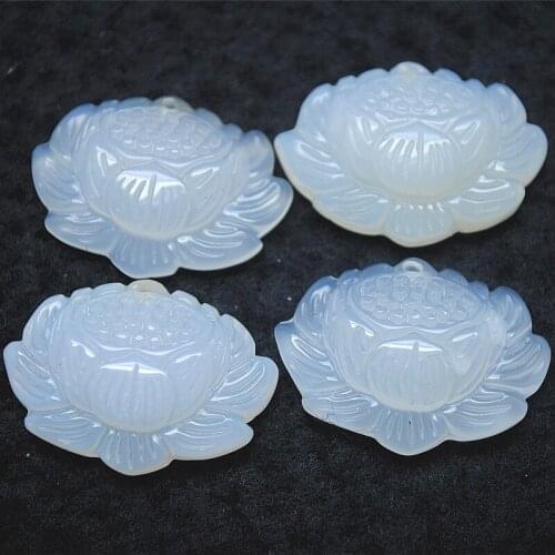 4pcs nature stone flower pendants white jade carnelian green agate stone natural gem stone pendants 30x24mm wholesale price
