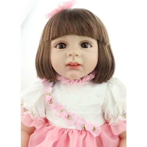 Simulation cute girl Fridolin doll reborn toddler toys hair rooted real baby doll clothing model gift