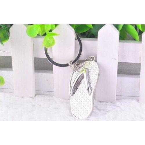 FREE shipping by FEDEX 100pcs/lot 2014 Wholesale Zinc Alloy Slipper Shaped Keyring Metal Novelty Slipper Pendant Keychain
