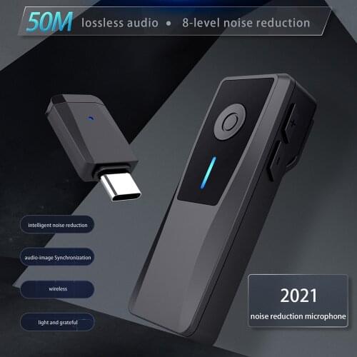 Wireless Lavalier Microphone Portable Audio Video Recording Mini Mic for type-c Android live broadcast gaming Phone Microfonoe