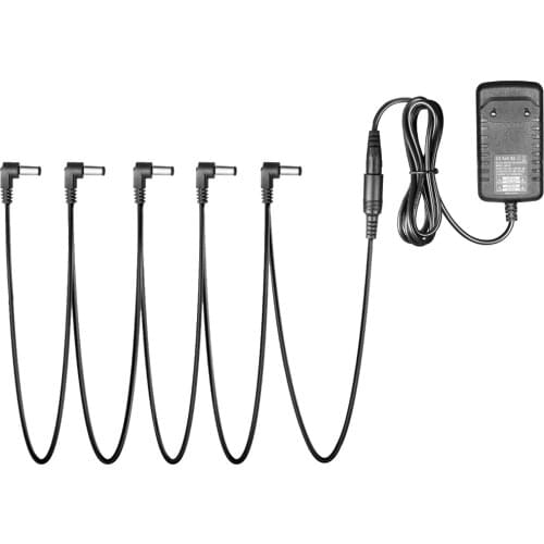 Guitar Effect Power Supply Adapter 9V DC 1000mA And 5 Way Daisy Chain Power For 5 Pedals
