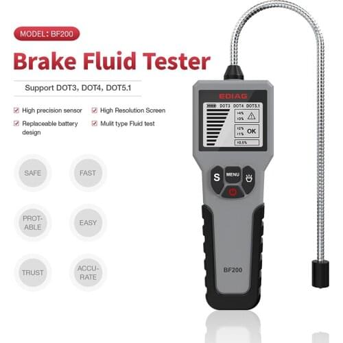 BF200 Digital car Brake Fluid Tester DOT 3/4/5.1 LED Display Water Content Detector Sports Car Motorcycle Oil Quality Test Tool