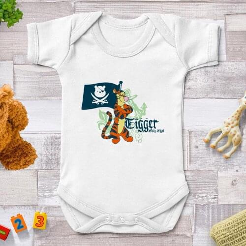 Baby Girl Jumpsuit1pc Body Suit 2021 Summer Short Sleeve Toddler Boys Romper Cartoon Tigger Print Newborn Outfits Infant Clothes