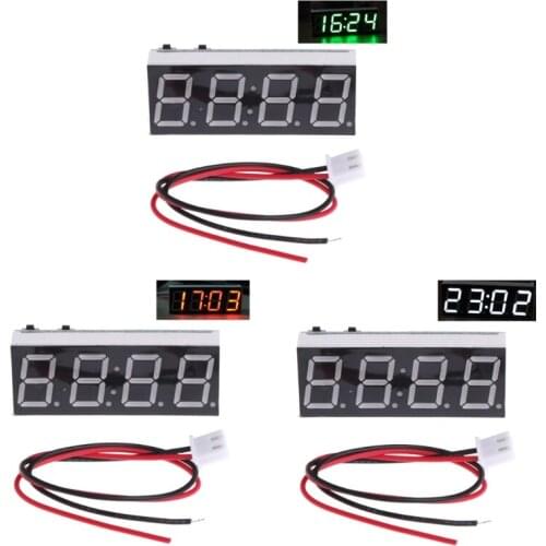 12V 5-24V Electronic Voltmeter Thermometer Clock for Car Auto LED Monitor Module Digital Backlight Display Aug