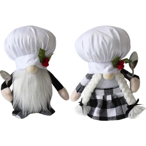 Kitchen Cooking Chef Gnomes Lovely Plush Doll Dwarf For Home Decor Table Ornament Vintage Home Decoration