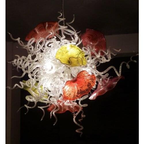 Best Designed Modern Blown Glass Chandelier Flower Plates Art Glass Chandeliers