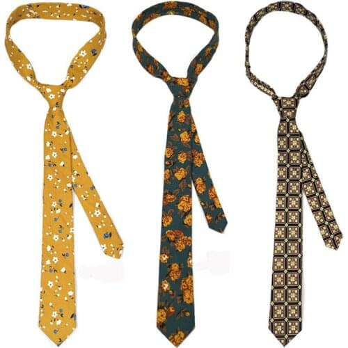 Mens Cotton Paisley 6cm Slim Tie Print Neck Ties for Women Narrow Necktie Slim Cravate Flower Skinny Ties Wedding Party Corbatas