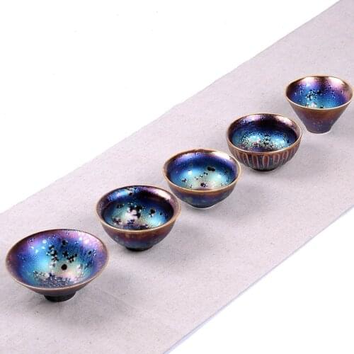 Hot,5 pcs different Beautiful cup,Peacock open screen pottery tea sets,Chinese Kung fu porcelain,for Da Hong Pao,tea house/cha