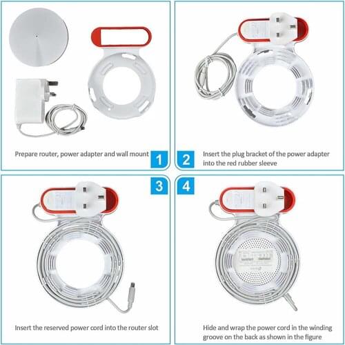 Wall Mount Holder Bracket Punch-free Fixing Stand Organizer for TP-LINK Deco M5 WIFI Router