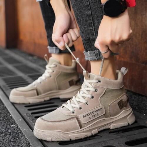 New Fashion Casual Shoes Men Military Tactical Boots Leather Lace-up Non-slip Desert Ankle Combat Boots Men Army Footwear