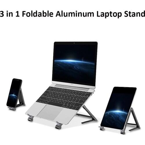 Aluminum Laptop Stand Mobile Phone Horlder For Macbook Pro Air Soporte Notebook Mobile Tablet Holder Desk Foldable Bracket