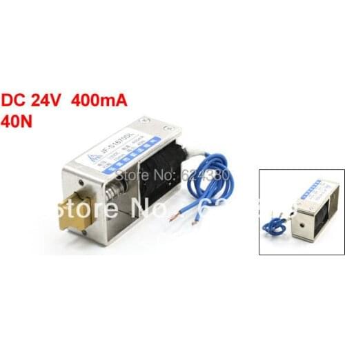 DC 24V 400mA 10mm Stroke 40N Force Open Frame Panel Mount Electromagnet Solenoid for Door Lock