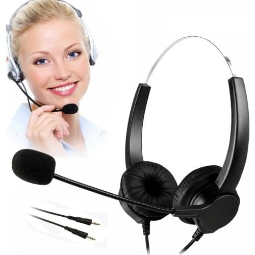Corded PC headset 3.5mm with microphone PC Headphones Noise Cancelling Mic Skype Headset for Business on Computer,PC,Laptop