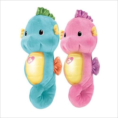 Cute Baby Toys Soft Plush Toys Doll Soothe Glow Seahorse Kids Toys Sleep Lamp Baby Appease Nightlight Educational Toys