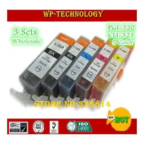 15PK Compatible ink cartridge suit for BCI320 BCI321 suit for Canon IP3600 IP4600 MX860 MX870 MP540 MP550 etc 5colors