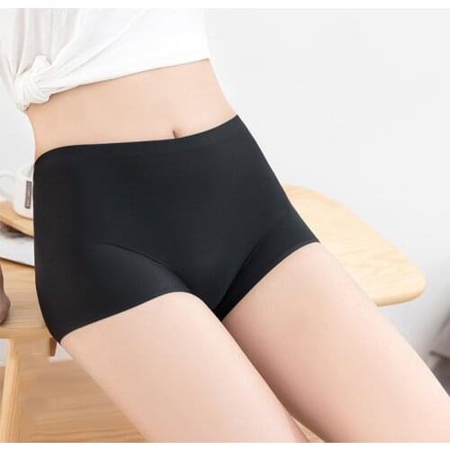 4 Pcs/Lot High-End Ladies Ice Silk Seamless Safety Pants Summer Thin Breathable Silky Soft Sexy Ladies Boxer Briefs