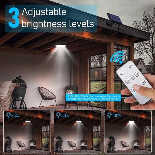 Double Head Solar Pendant Light Waterproof Remote Led Wall Lights Solar Powered Lamp for Garden Street