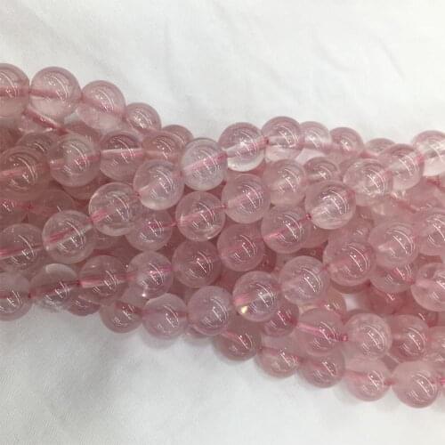 Veemake Mozambique Rose Quartz Round DIY Necklace Bracelets Earrings Natural Crystal Loose Ball Beads For Jewelry Makin 06039
