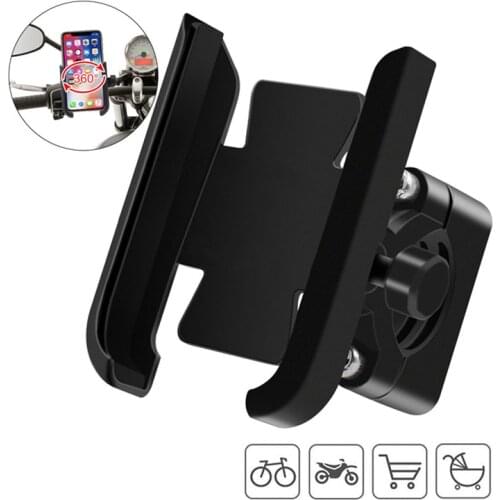 Bicycle Aluminum Alloy Rotating Mobile Phone Holder Motorcycle Car Handle Navigator Fixing Frame Cycling Equipment Accessories