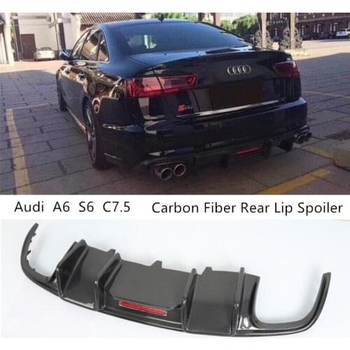 For Audi A6 S6 C7.5 2015 2016 2017 2018 Carbon Fiber Rear Lip Spoiler High Quality Bumper Diffuser Car Accessories