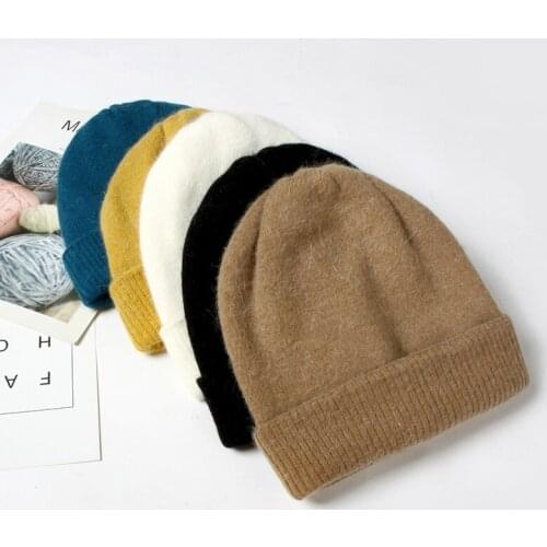 VISROVER 10 Colors New High Quality Rabbit fur Cashmere Women Winter Hat Soft Autumn Woman Warm Skullies Beanie Dropshipping