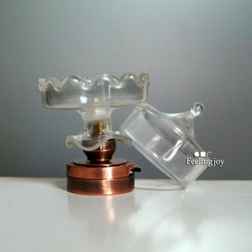 1PCS 1/12 Miniature Dollhouse Cute Candy Dish Light Desk Lamp LED Lighting OB11 BJD Doll Furniture Accessories