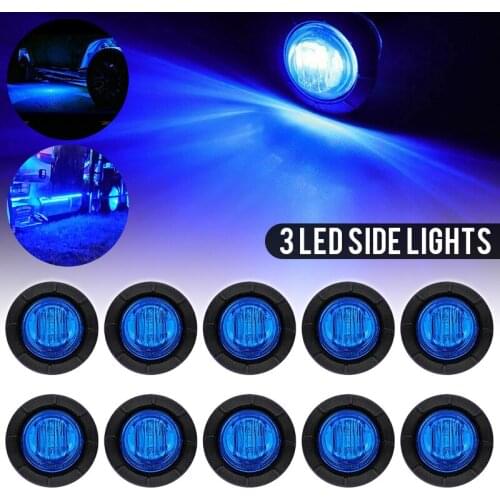 10pc 12V Round 3/4" Blue LED Clearance Side Marker Light For Car Auto Truck Trailer Lamp DIY Accessories Parts