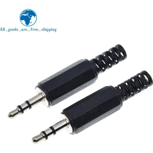 10pcs Black Plastic Pure Copper Conductor Housing Audio Jack Plug Headphone Stereo 3.5mm Male Adapter