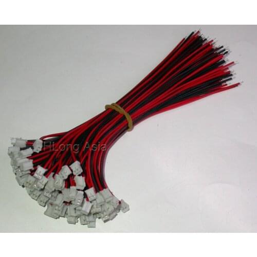 100pcs) 2PIN wires for CCTV cameras accessory 2.0mm pitch ( PINs distance), red & black wires about 15cm length