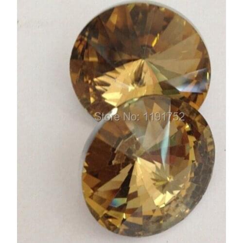 1500PCS 20MM TEA YELLOW CRYSTAL BUTTONS ,COFFEE YELLOW UPHOLSTERY CRYSTAL BUTTONS,DARK YELLOW GLASS BUTTONS,1500PCS/LOT