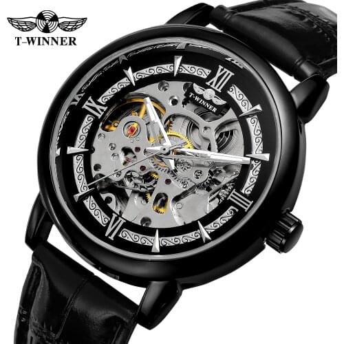 2019 WINNER Top Brand Fashion Casual Men Mechanical Watch Blue Mesh Strap Ultra Thin Skeleton Dial Mens Watch Luxury Gold Case