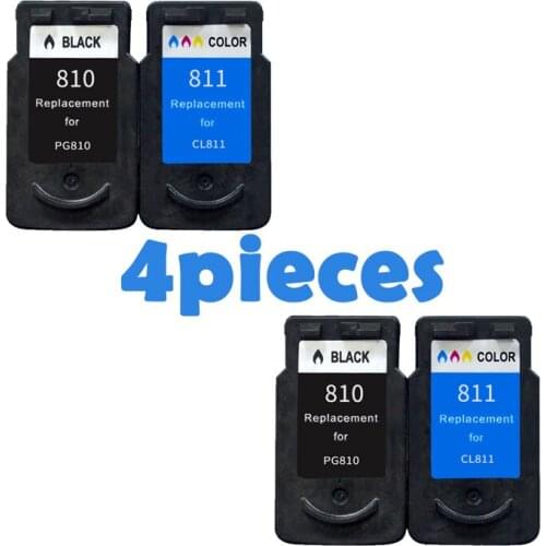 4pcs PG810 CL811 Ink Cartridges for Canon PG 810 CL 811 iP2770 iP2772 MX328 MX338 MX347 MX357 MP237 MP245 printers PG-810 CL-811