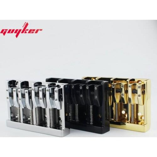 4 String High Mass Vintage Machined Adjustable Bass Bridge Chrome /Black/Gold