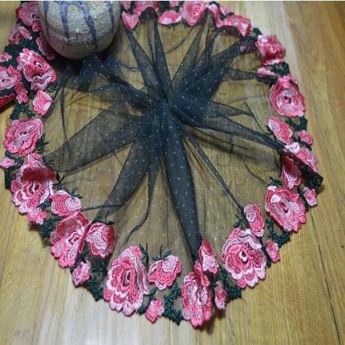5 Meters Rose Red Retro Lace Trim DIY Handmade Vintage Lace Fabiric Clothing Accessories