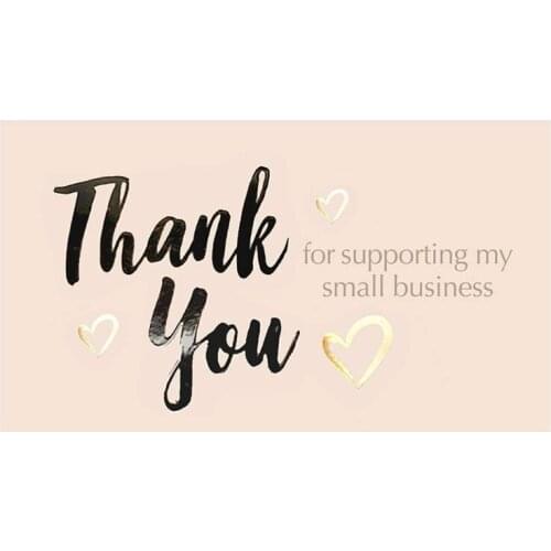 50Pcs Thank You for supporting My Small Business Card Thanks Greeting Card Appreciation Cardstock for Owners Sellers