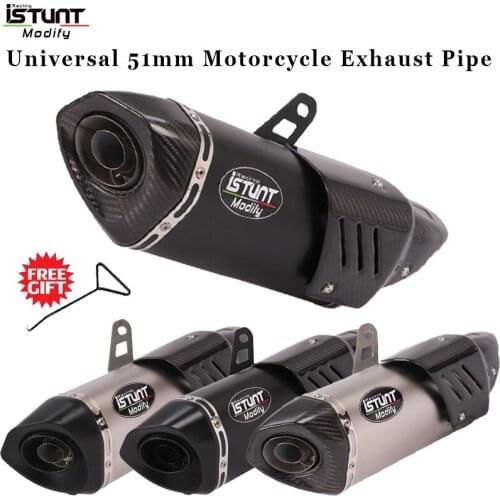 51mm Carbon fiber Universal Motorcycle exhaust muffler DB killer escape MOTO for rc390 duke 120 R1 mt10 R3 ninja400 z250 z900