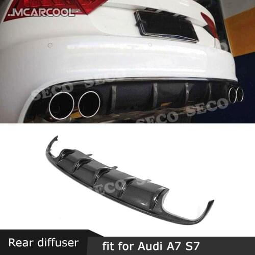 Carbon Fiber Material Rear Bumper Lip Diffuser Car Decoration For Audi A7 S7 Sline Sport 2012 2013 2014 2015 2016 2017 2018