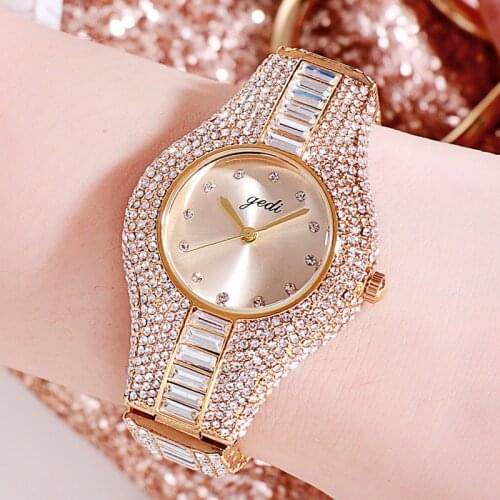 2020 GEDI Brand Women Watches Top Luxury Full Rhinestone Crystal Wristwatch Gift Ladies Clock Relogio Feminino Montre Femme