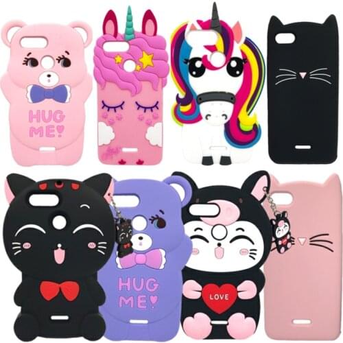 For Xiaomi Redmi 6 6A Case Silicone Soft 3D Unicorn Cat Bear Case Cover For Xiaomi Redmi 6A 6 A 5.45 inch Phone Coque Fundas