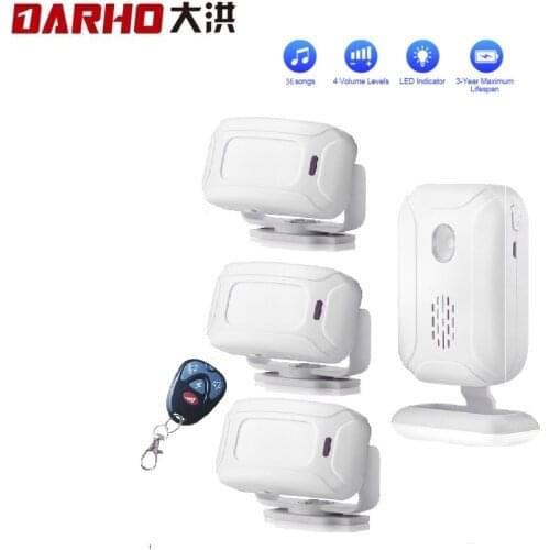 Darho 3senors Shop Store Home Security Welcome Chime Wireless Infrared IR Motion Sensor Alarm Entry Doorbell Sensor