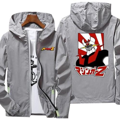 Breathable Jacket Mazinger Z Robot Fashion Drying Sportswear Outwear Leisure Drying Streetwear Collar Zipper Breathable Leisure