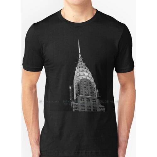 The Chrysler Building-New York City T Shirt 100% Pure Cotton New York City Black And White Photography Urban Art Classic Iconic