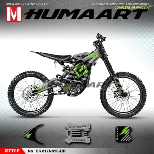 HUMAART Vinyl Decal Stickers Complete Wraps Kit for Sur-Ron Light Bee X/S Electric Bike (Style no. SRX17N016-HR), Gray Green
