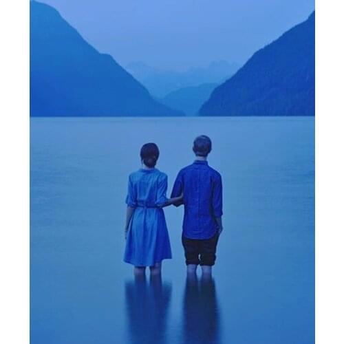 "Couple Watching the Sea" Picture DIY Digital Oil Painting by Number Painting Christmas Birthday Unique Gift