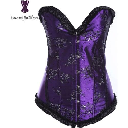 Lacing Ribbon Slimming Body Shapewear Overlay Lace Womens Pleated Trimmer Corset Bustier With Suspended Belts 868