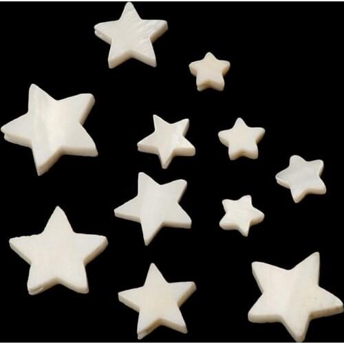 Fashion White Star Shape Natural Shell Stone Beads Charm Loose Spacer Beads for Jewelry Making Diy /Handmade Wholesale